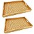 2 Bandeja Retangular Bambu Palha Decorativa Palhinha - Imagem 1