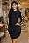 Vestido Rib Franzido Ml Liso Preto - Imagem 1