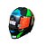 Capacete Pro Flagger Azul/Verde Fosco com viseira extra Nº60 - Imagem 2