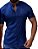 CAMISA MC SLIM AZUL GOLA PADRE MARINHO - Imagem 1