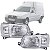 PAR FAROL FIAT UNO FIORINO 2005 A 2013 MASCARA CROMADA - Imagem 1