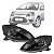 PAR DE FAROL FORD KA 2008 A 2012 MASCARA NEGRA - Imagem 1