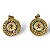Pingente Moeda Estrela 8 Pontas Banhado a Ouro com Zircônia - 20mm - Imagem 1