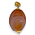 Pingente Ágata Fogo - Oval Facetada - 27x14mm - Imagem 1