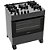 Fogão 5 Bocas de Piso Atlas Monaco Top Glass, Acendimento Automático, Preto - Imagem 1