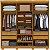 Guarda-roupa Casal 6 Portas com Pés com Led Imperatriz Reflecta Naturale/off White - Imagem 2
