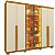 Guarda-roupa Casal 6 Portas com Pés com Led Imperatriz Reflecta Naturale/off White - Imagem 3