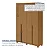 Guarda-roupa Solteiro 4 Portas 3 Gavetas Alvorada Em Mdf Com Pés 180cm Naturalle/off White - Bianchi MóveisGuarda-roupa Solteiro 4 Portas 3 Gavetas Alvorada Em Mdf Com Pés 180 de Largura - Imagem 6