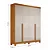 Guarda-roupa Solteiro 4 Portas 3 Gavetas Alvorada Em Mdf Com Pés 180cm Naturalle/off White - Bianchi MóveisGuarda-roupa Solteiro 4 Portas 3 Gavetas Alvorada Em Mdf Com Pés 180 de Largura - Imagem 2