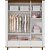Guarda Roupa Infantil BB Olivia 3 Portas Pés em Madeira nas cores BRANCO C/ CINAMOMO ou OFF WHITE C/ CINAMOMO - Imagem 4