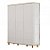 Guarda Roupa Infantil BB Olivia 3 Portas Pés em Madeira nas cores BRANCO C/ CINAMOMO ou OFF WHITE C/ CINAMOMO - Imagem 2