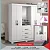 Guarda-roupa Solteiro 4 Portas Notável NT 5015 Branco com Rosa com Espelho - Imagem 5