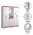 Guarda-roupa Solteiro 4 Portas Notável NT 5015 Branco com Rosa com Espelho - Imagem 2