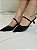 Scarpin Preto Verniz com Tachas Salto Médio Slingback Lavínia - Imagem 2