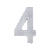 Numero 4 (Quatro) Lgmais Residencial Alúminio Polido - Imagem 1