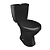 Bacia com Caixa Acoplada Loren Way Preto Lorenzetti BA-43 - Imagem 1