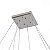 Lustre de Cristal Quadrado Led 42W 4000K 60X60cm Llumm Bronzearte - Imagem 2