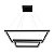 Lustre Pendente para sala Led 70w Perfiline Quadrado 2 Aro Preto com Luz Amarela 3000K BIV Llumm BronzeArte - Imagem 1
