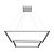 Lustre Pendente para sala Led 70w Perfiline Quadrado 2 Aro Branco com Luz Amarela 3000K BIV Llumm BronzeArte - Imagem 1