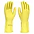 Luva de Proteção Imbatex Látex Flocada Amarela Antiderrapante CA 42.023 Tamanho 9 G - Imagem 1
