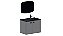 Conjunto de Gabinete para Banheiro e Espelheira em Aço Tarumã Cinza com Lavatório Preto Fosco – Cozimax - Imagem 1
