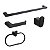 Kit de Acessórios para Banheiro TELCA Preto Fosco 04 Peças - R.99100 - Imagem 1