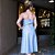 Vestido Couro Pelica Com Cinto Azul Claro - Karine Daher - Imagem 2
