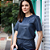 T Shirt Couro Pelica Azul Marinho - Karine Daher - Imagem 1