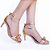 Sandália Capri Salto Fino Snake Champagne - K. Daher - Imagem 1