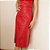 Saia Couro Pelica Midi Fenda Vermelha - Karine Daher - Imagem 2