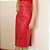 Saia Couro Pelica Midi Fenda Vermelha - Karine Daher - Imagem 1