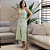 Saia Couro Pelica Midi Zipper e Bolso Frontal Verde Claro - Karine Daher - Imagem 1