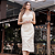 Vestido Couro Pelica Camadas Perfurado Off White - Karine Daher - Imagem 1