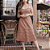 Vestido Couro Pelica Camadas Perfurado Cappuccino - Karine Daher - Imagem 1