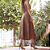 Saia Couro Pelica Midi Perfurada Cappuccino - Karine Daher - Imagem 3