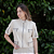 Casaqueto Couro Pelica Zipper Off White - Karine Daher - Imagem 1