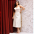 Saia Couro Pelica Midi Perfurada Off White - Karine Daher - Imagem 1