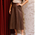 Saia Couro Pelica Midi Perfurada Marrom - Karine Daher - Imagem 2