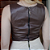 Blusa Couro Pelica Regata Zipper Marrom - Karine Daher - Imagem 4