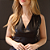 Blusa Couro Pelica Regata Zipper Preta - Karine Daher - Imagem 1