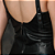 Blusa Couro Pelica Decote V Costas Preta - Karine Daher - Imagem 5