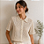 Casaqueto Camisa Couro Pelica Perfurado Off White - Karine Daher - Imagem 1