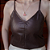 Blusa Couro Pelica Perfurada Zipper Marrom - Karine Daher - Imagem 2