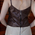 Blusa Couro Pelica Perfurada Zipper Marrom - Karine Daher - Imagem 4