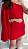 Vestido vermelho com manga capa - Imagem 2