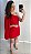 Vestido vermelho com manga capa - Imagem 3