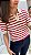 Blusa polo listrada creme com vermelho - Imagem 1