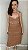 Vestido de tricot nude com detalhe branco - Imagem 1