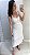 Vestido de tricot branco com detalhe nude rosé - Imagem 1