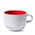 Xícara de Cerâmica Branca com interior colorido Vermelha 180ml – Ideal para Sublimação - Empilhável - Imagem 1